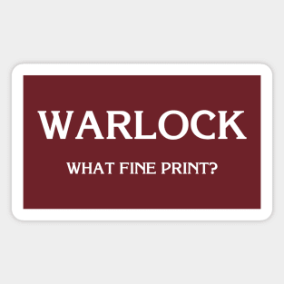 D&D: Warlock (Fine Print) Magnet